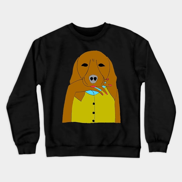 Single Dog - I am waiting for love. Crewneck Sweatshirt by drawkwardly